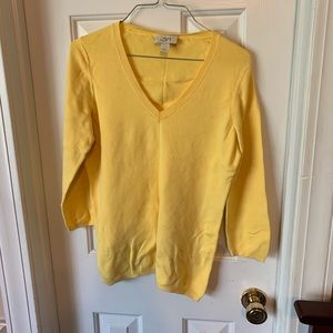 3/4 sleeve yellow sweater